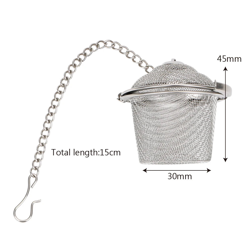 Seasoning Ball Teakettle Locking Tea Filter Reusable Diameter Mesh