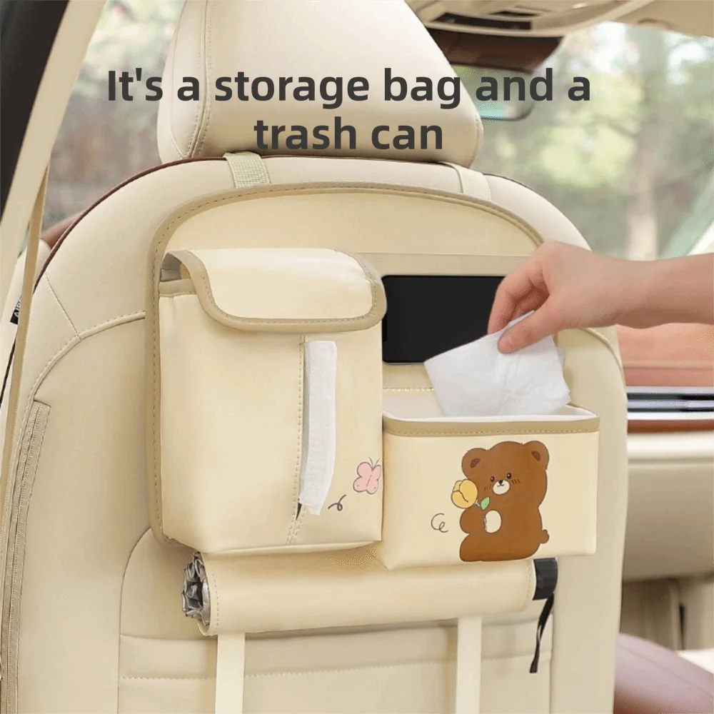 Multi functional Car Storage Bag Waterproof Multi pocket Hanging Storage Bag Car Interior Cartoon Seat Back Organizer Zpaxo
