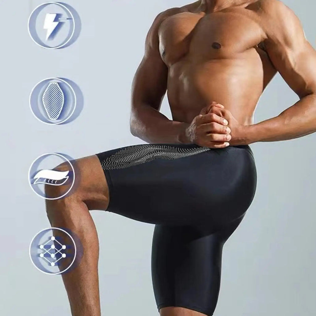 Men's Swim Jammer Training Racing Swimsuit Compression Swimwear