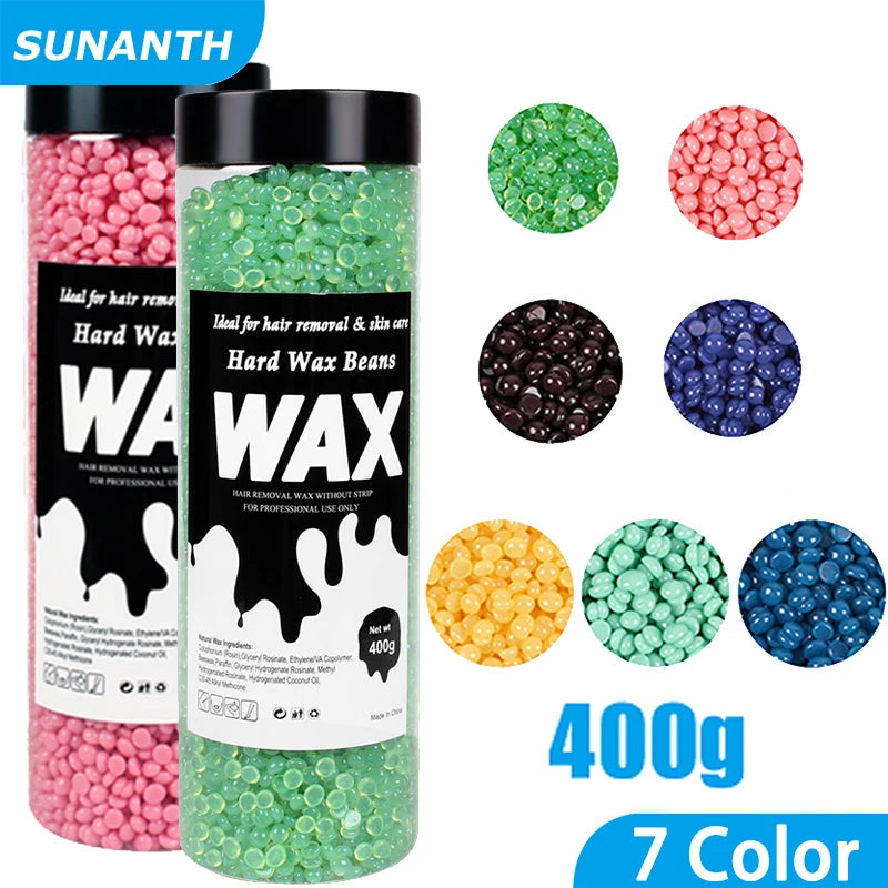 400g Canning Wax Beads For Hair Removal Hot Film Painless Waxing Beads Heating Wax Machine Body Bikini Face Legs Hair Removal Zpaxo