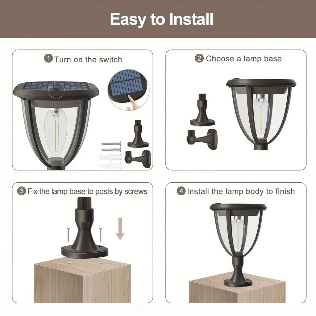 Solar Outdoor Garden Lamp,2 Modes of Solar Lights Waterproof Suitable for 360° Solar Outdoor RCON Lighting,in Courtyards Garages Zpaxo