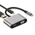 Type-C To HDMI-compatible VGA Converter USB3.0 Adapter 4K for Macbook Mac Air Pro Laptop Monitor PC TV Phone Type C Expander Zpaxo 4 in 1
