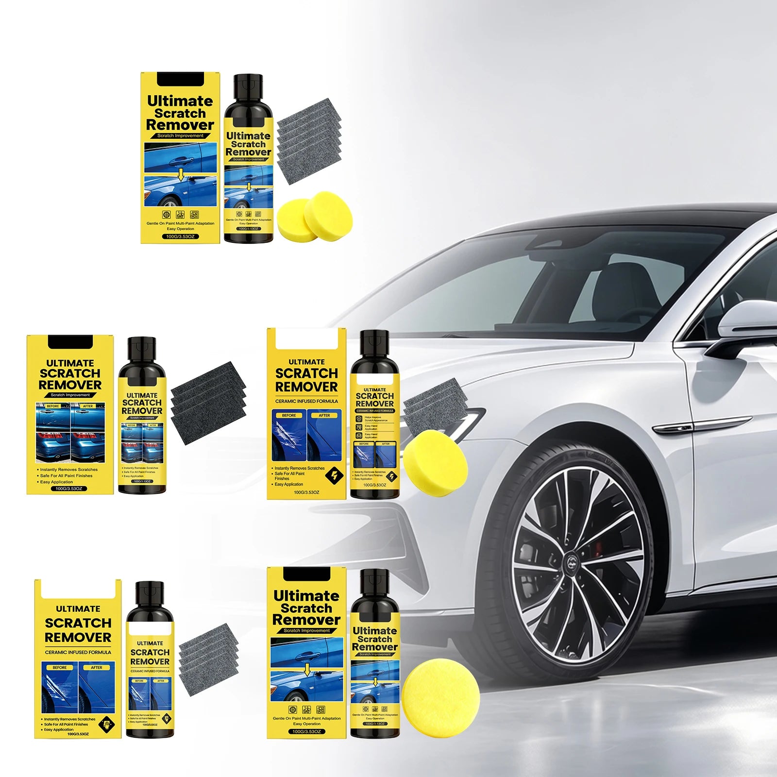 Car Scratch Remover & Paint Polish Kit – Swirl & Spot Repair Car Scratch Repair Kit Zpaxo