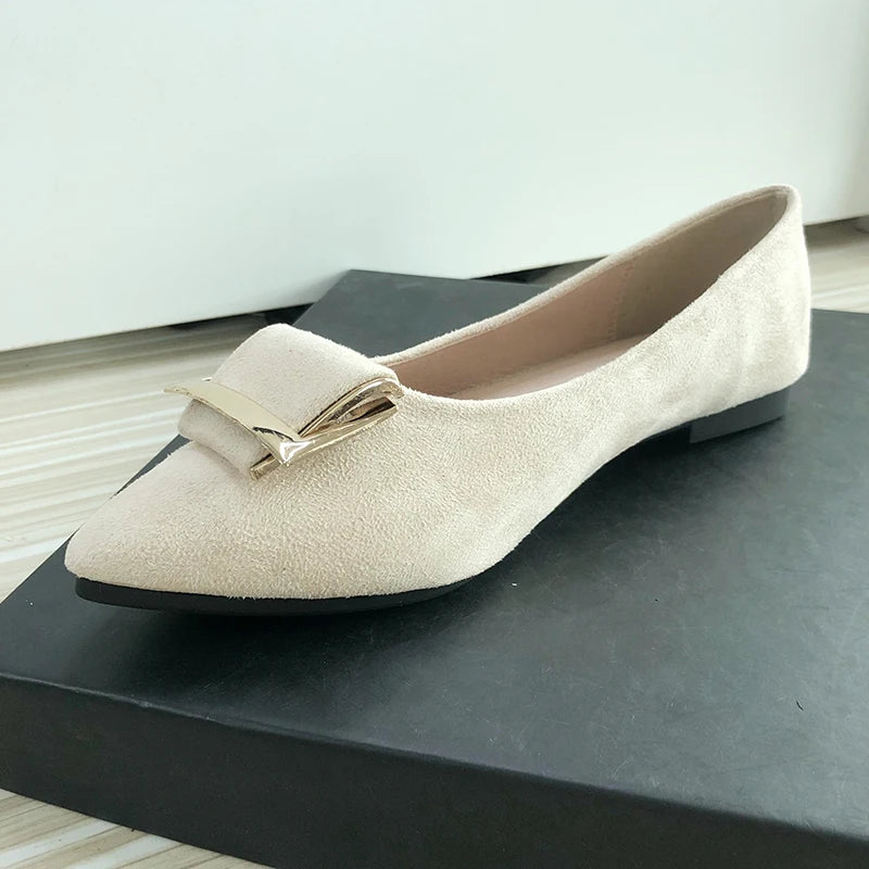 Flat Shoes for Women's Summer Spring 2025 New Work Shoes Black Pointed Toe Casual Boat Large Size Women Shoes Zpaxo