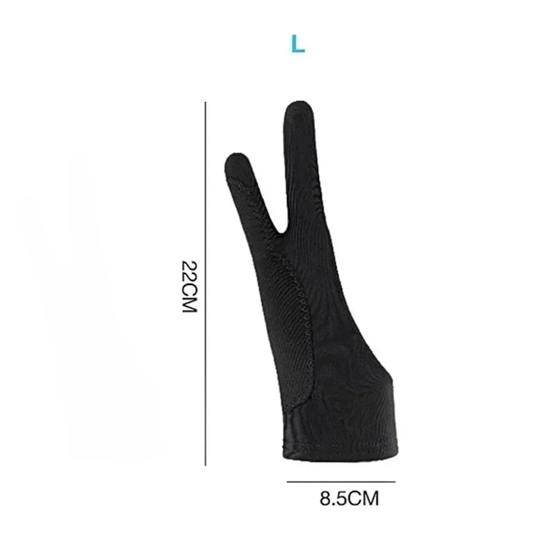 Two-Finger Drawing Gloves Anti-touch Anti-fouling For Apple Tablet Digital Board Touch Screen Oil Painting Office Art Supplies Zpaxo Two layers-L