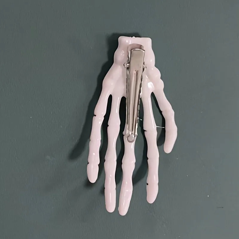 Gothic Skeleton Hand Hair Claw Clip Skull Bone Barrettes Women Horror