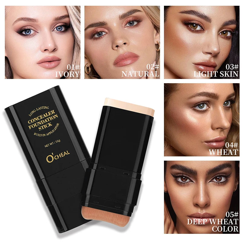Waterproof Rotating Foundation Stick Long-lasting Makeup Lightweight
