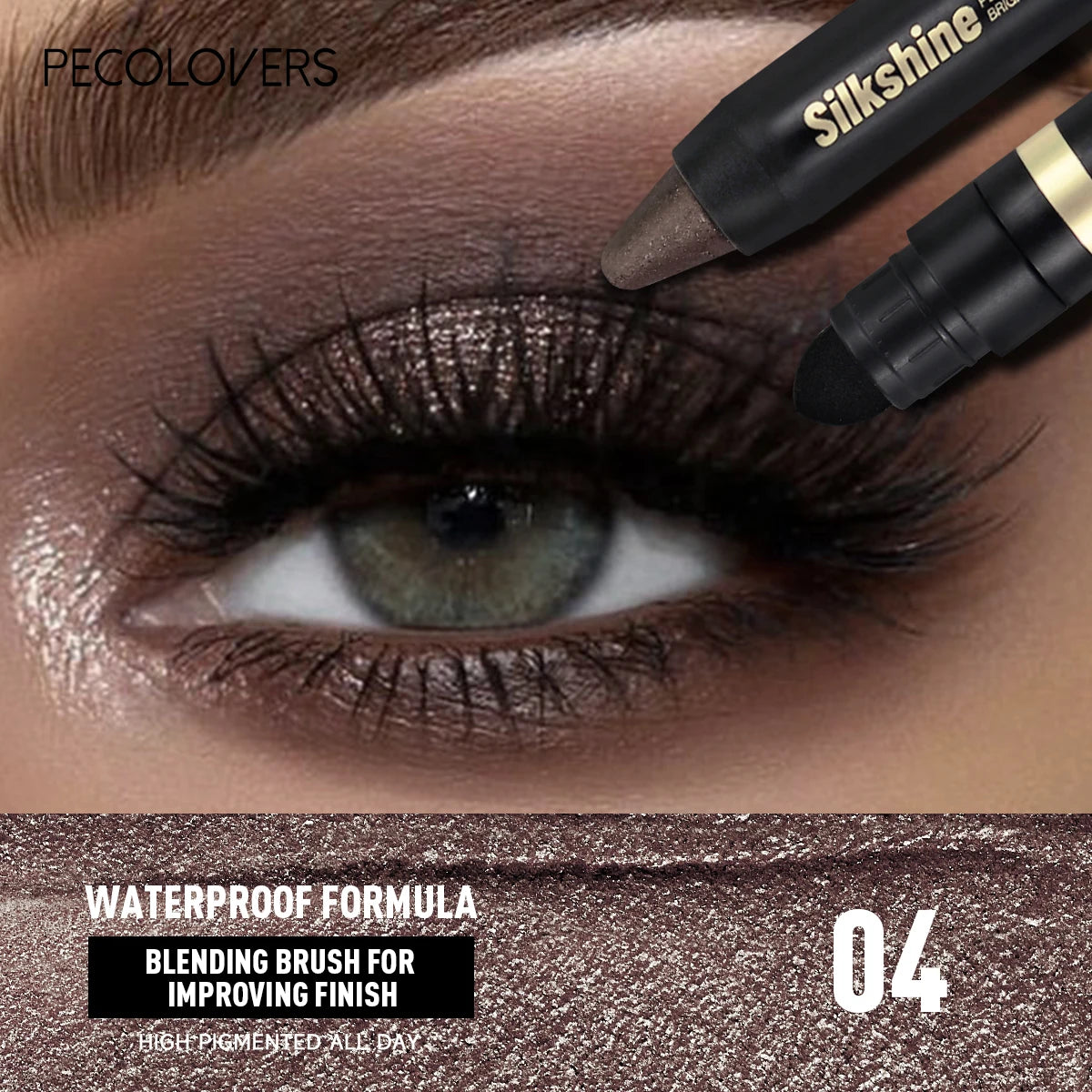1PC Waterproof, Light To Dark, Eye Contour, Gentle Texture, Easy Makeup Remover, 2-in-1 Eyeshadow Stick, Valentine's Day Gift Zpaxo 04