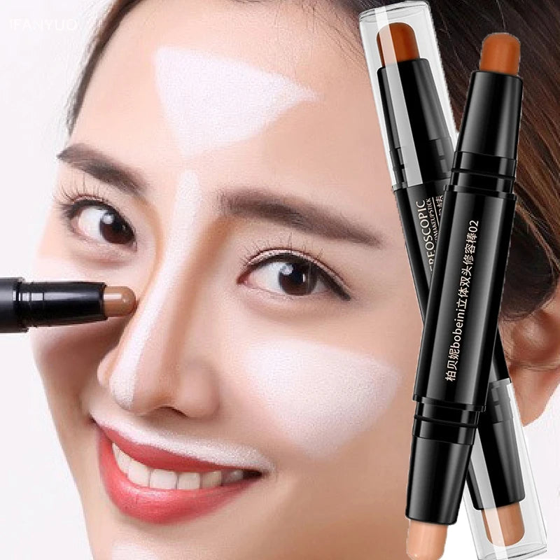 Double-head Highlighter Concealer Trimming Stick Nose Shadow Cream Zpaxo