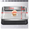 Stainless Steel Covered Rectangular Tray – Dumpling & BBQ Plate Serving Tray Zpaxo 1pcs 25.5X20X4.8cm