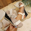 Round Open Toe Women's Hollow Out Breathable Comfortable Casual Zpaxo Beige 41