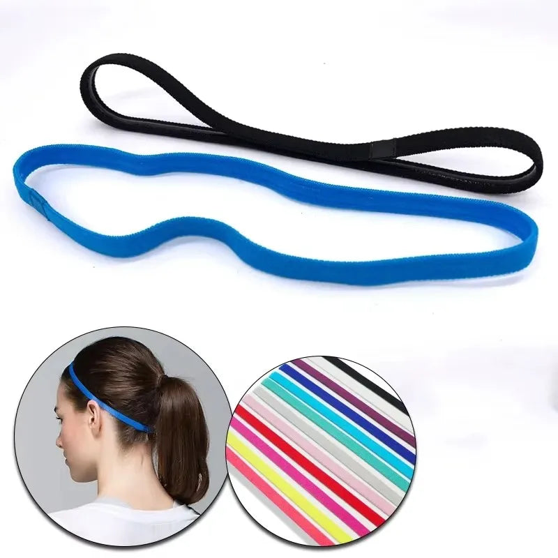 Elastic Sports Headbands 5-Pack – Anti-Slip & Sweat Absorbing