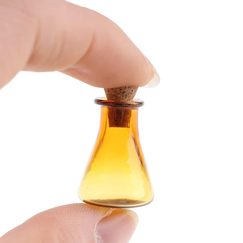 ▶2Pcs Mini Glass Color Bottle Wishing Bottle Tiny Jars Vials Mini Storage Bottle Zpaxo