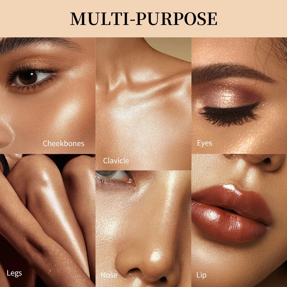 Waterproof Face Highlighter Instant Skin Silky LongLasting Glow Illuminator Glitter Shimmer Baked Highlighter Powder Makeup Zpaxo