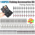 2026 New Arrival 140Pcs Fishing Accessories Kit Fishing Swivel Snaps Triple Swivel Connectors And Barrel Snap Clips Fishing Set Zpaxo LSKIT-140B