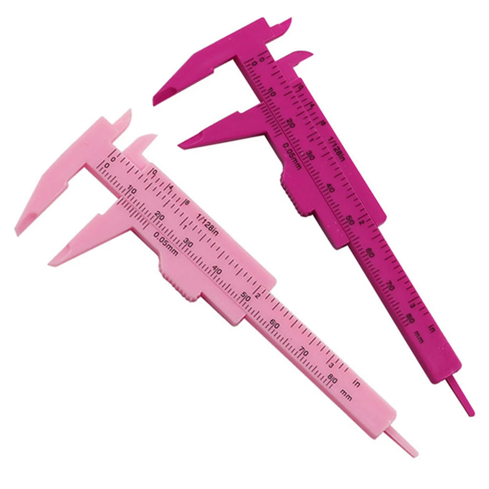 Wholesale 0-80mm Rose Pink Double Scale Sliding Gauge Permanent Makeup Tool Tattoo Eyebrow Line Lip Ruler For Tattoo Measuring Zpaxo