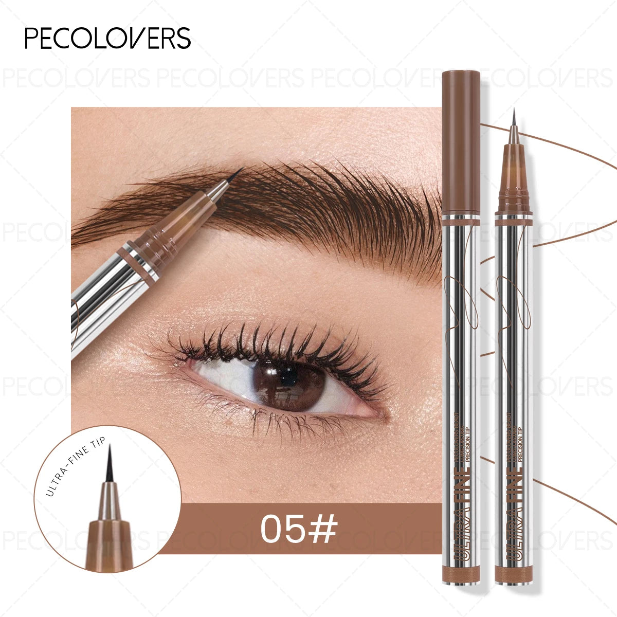 Waterproof Liquid Eyebrow Pencil 0.01mm Ultra Fine Sweat-proof Natural Eeyeliner Lying Silkworm Pen Lasting Makeup Eye Cosmetics Zpaxo 05