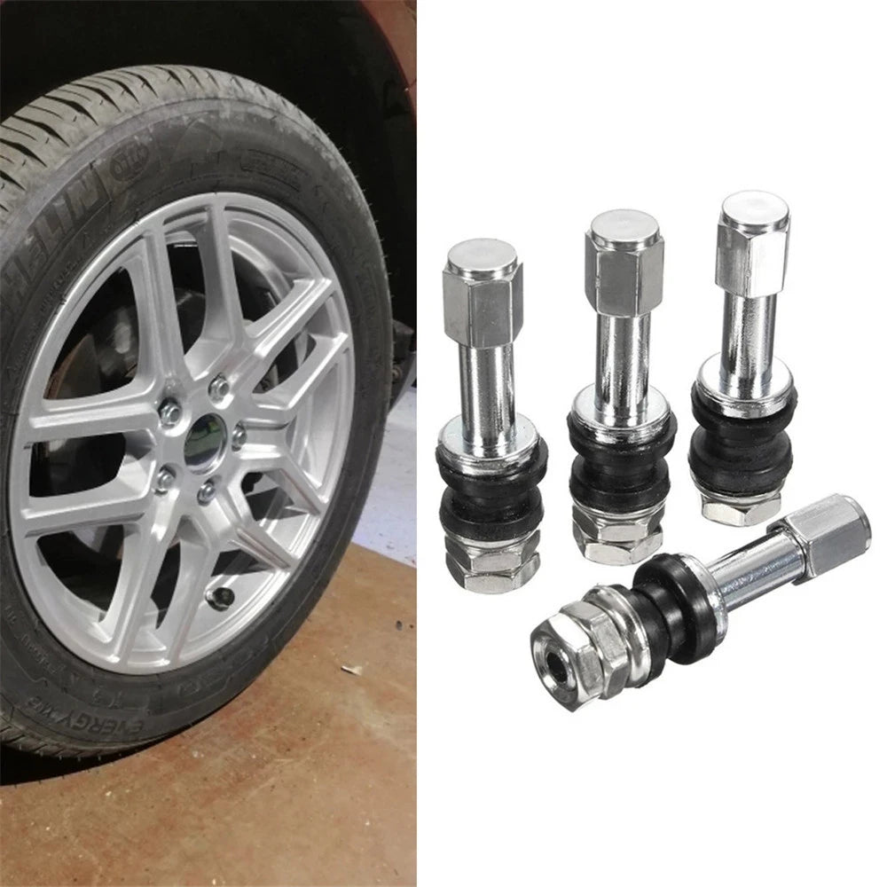 4PCS Metal High Pressure Tubeless Motorcycles Car Wheel Bolt-in Tire Valve Stems Valves Dust Caps TR48E Zpaxo