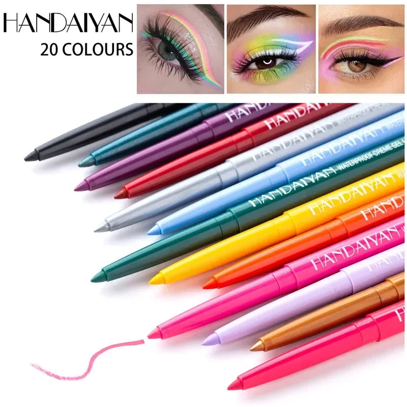 New 20 Color Waterproof Pearlescent Matte Eyeliner Not Easy To Smudge Eyeliner Pen Rotatable Eyeliner Long Lasting Eye Cosmetic Zpaxo