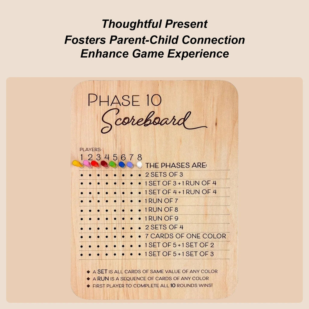 Family Games Score Board 2025 Scorecard And Round Recorder Fun Adults Game Score Board Wooden Board Card Game Recorder Includes Zpaxo United States