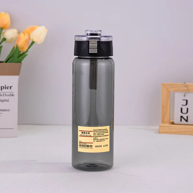 Portable Transparent Kawaii Water Bottle Sports Water Cup Plastic Handy Cup Outdoor Travel Office Essential Water Bottle ]Cup Zpaxo 1pcs Black 800