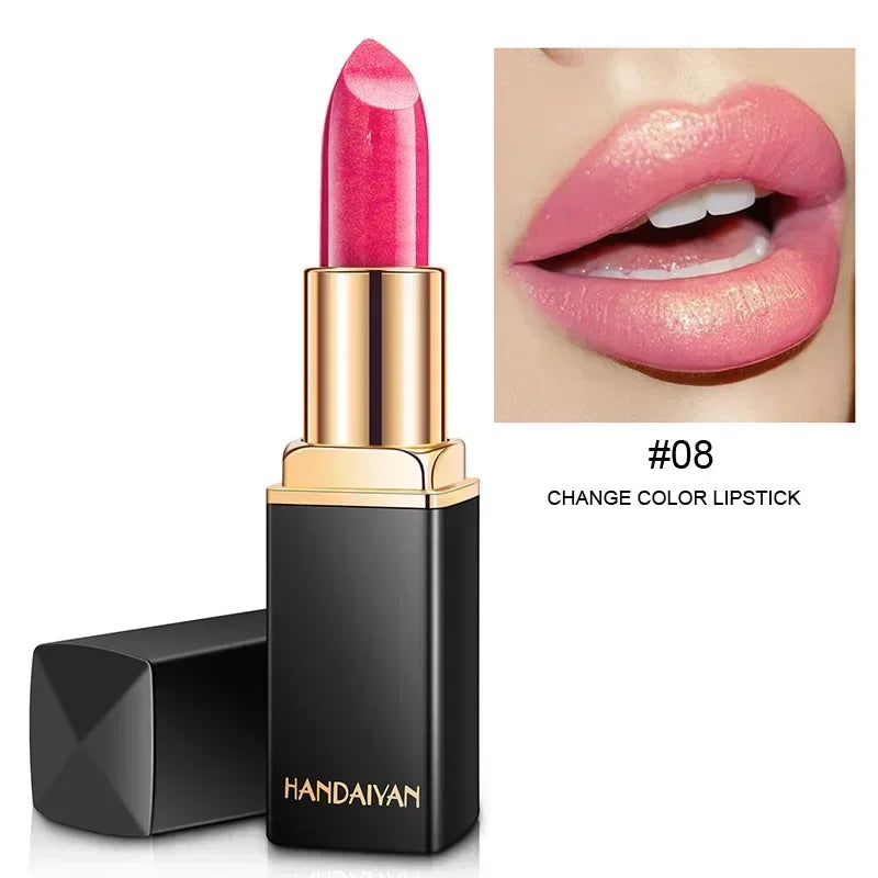 Black Tube Gold Shiny Lipstick Waterproof Long Lasting Moisturizing Zpaxo 08