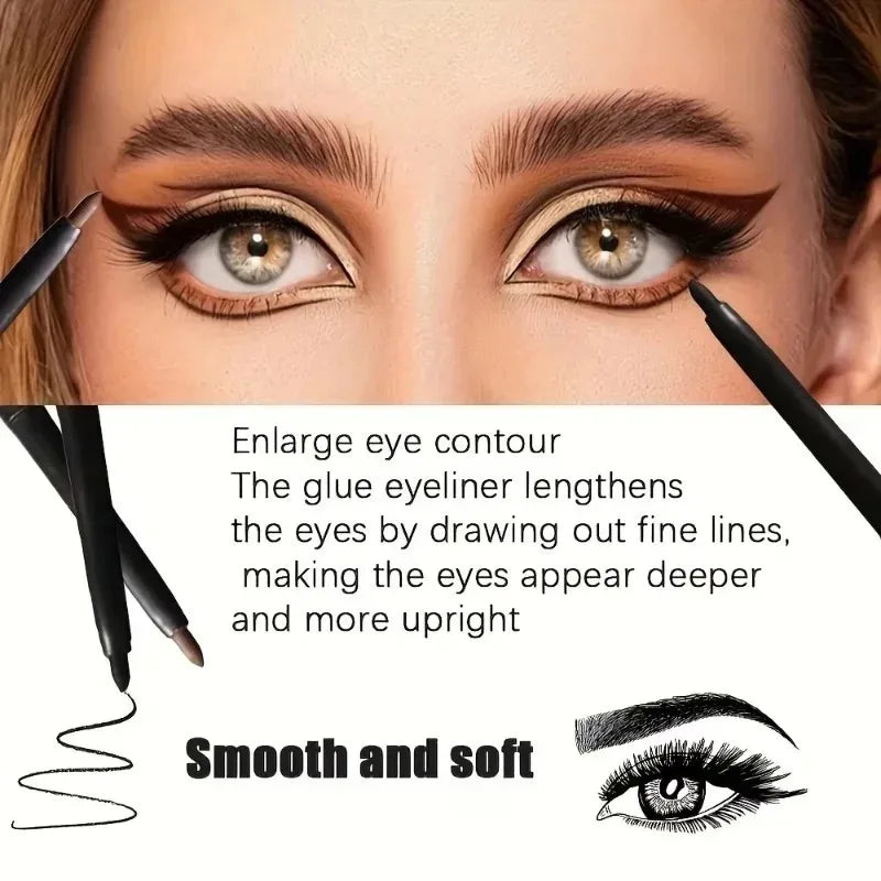 1-12pcs Waterproof Black Eyeliner Pencil Smudge-Proof, Easy Twist Application Eye Gel for Beginner-Friendly Bold Punk Eye Makeup Zpaxo