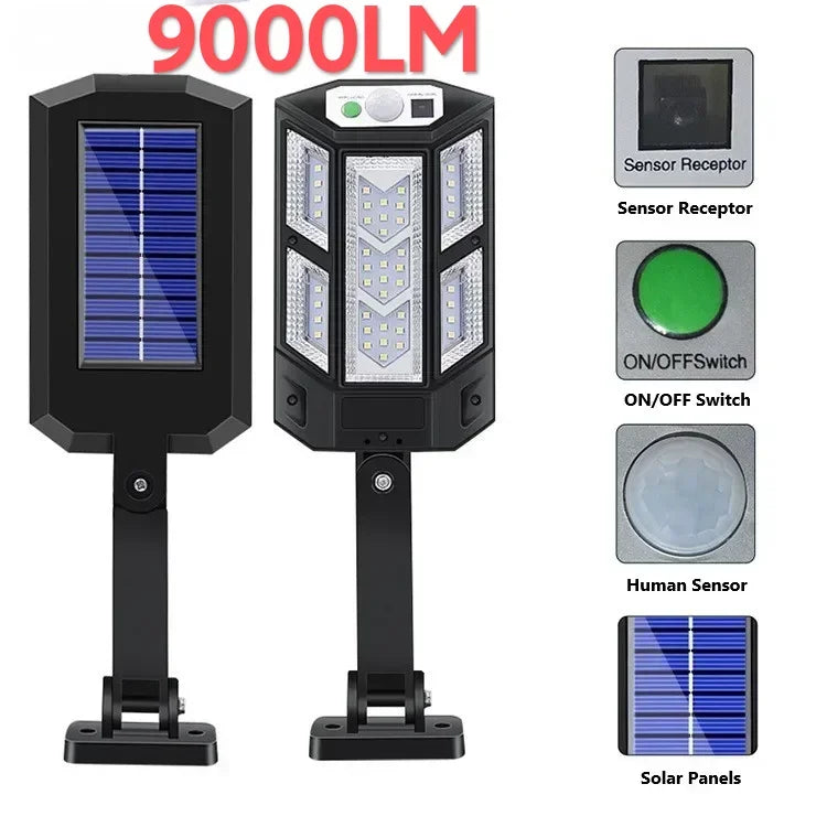 20000LM Solar Outdoor Light – Motion Sensor & Remote Control