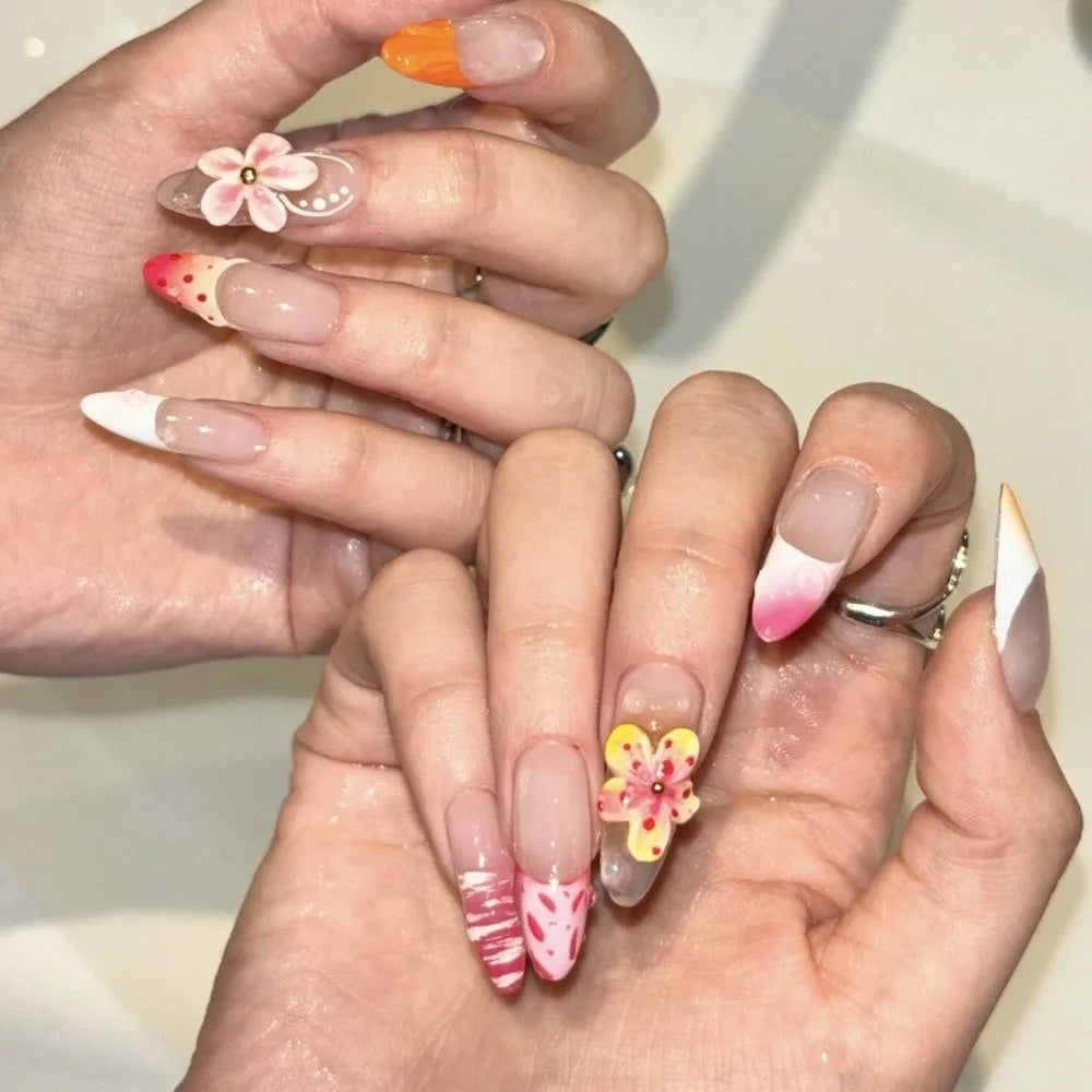 Professional 3D Nail Mold Carving Template DIY Nails Hawaii Hibiscus Zpaxo