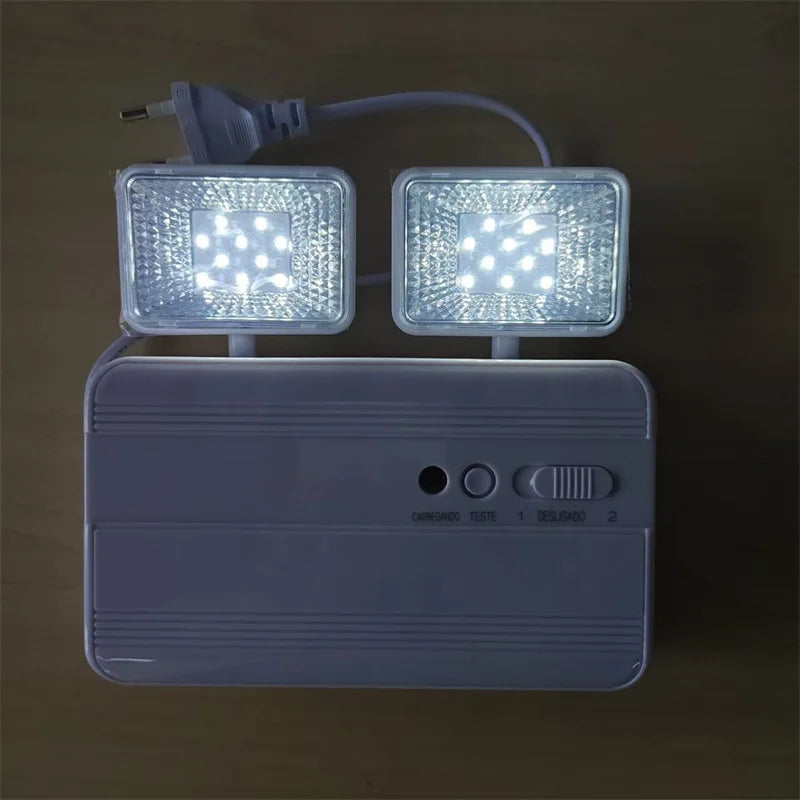 Dual-Head LED Emergency Light – Auto-On, Rechargeable, 360° Rotate LED Emergency Light Zpaxo