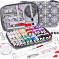 Needle Portable Mini Travel Household Sewing Box Set Sewing Kit Storage Bags Sundries Organizer Home Tools Sewing Accessories Zpaxo gray print