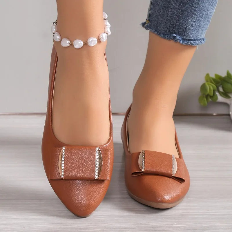 Women's Solid Comfortable Vintage Pointed Closed Toe Single Shoes Zpaxo light brown 43
