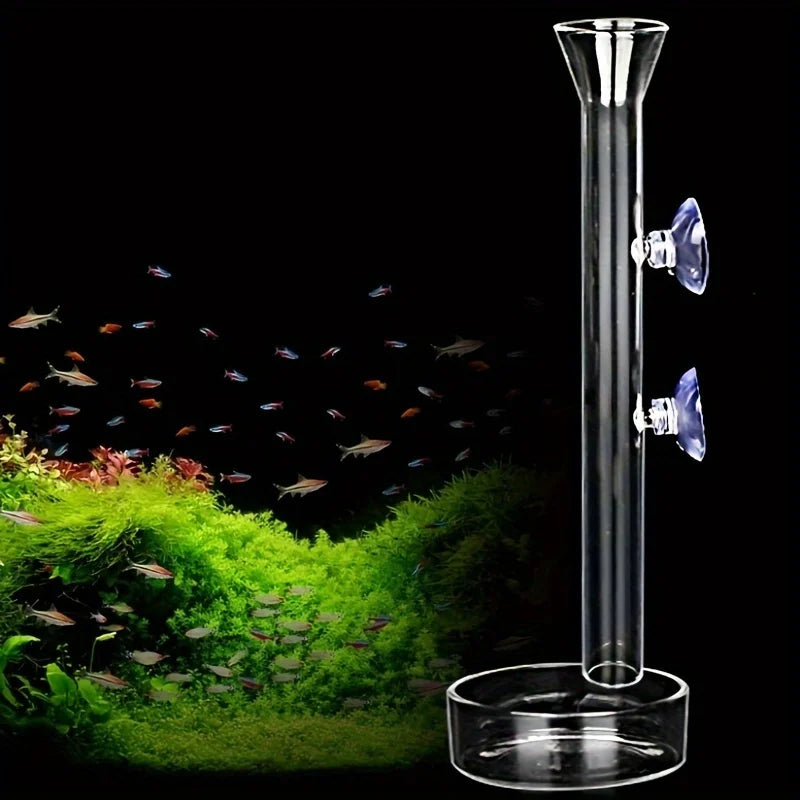 Aquarium Glass Feeding Tube Shrimp Dish Bell-shaped Borosilicate