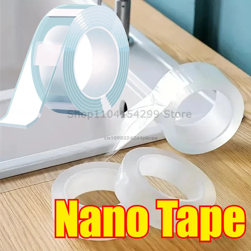 Nano Double Sided Adhesive Tape, 1mm Thick Upgraded Version with Grid, Multipurpose Waterproof No-Trace Tape - Other Material Zpaxo