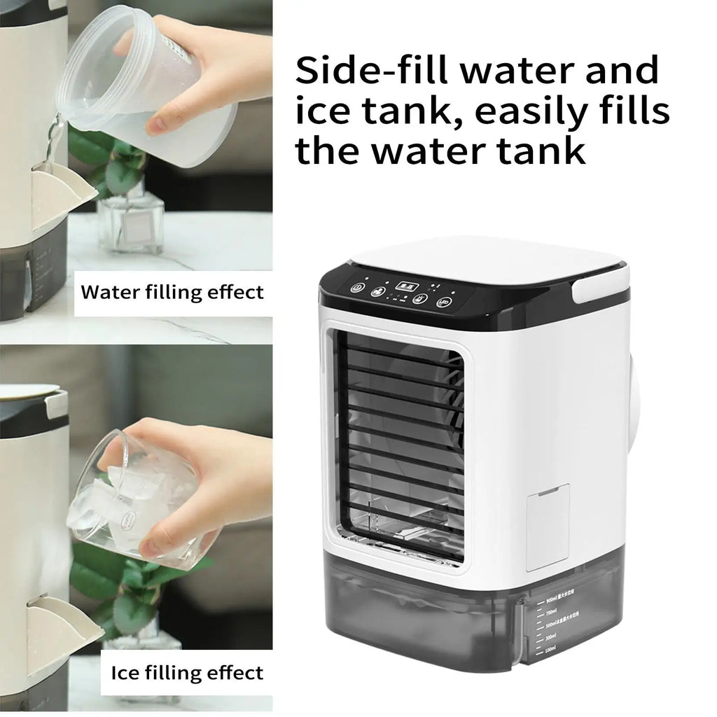Personal Air Conditioner 3 Speeds Silent Long-Lasting Small Device With Spray Office Desk Cooler For Desk Office Home Car Zpaxo