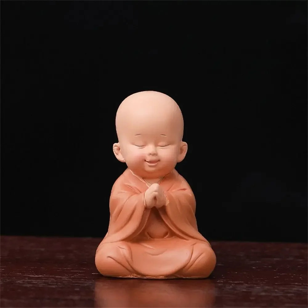 Religion Buddha Car Decoration Ornament Resin Little Monk Figurine Zpaxo 12