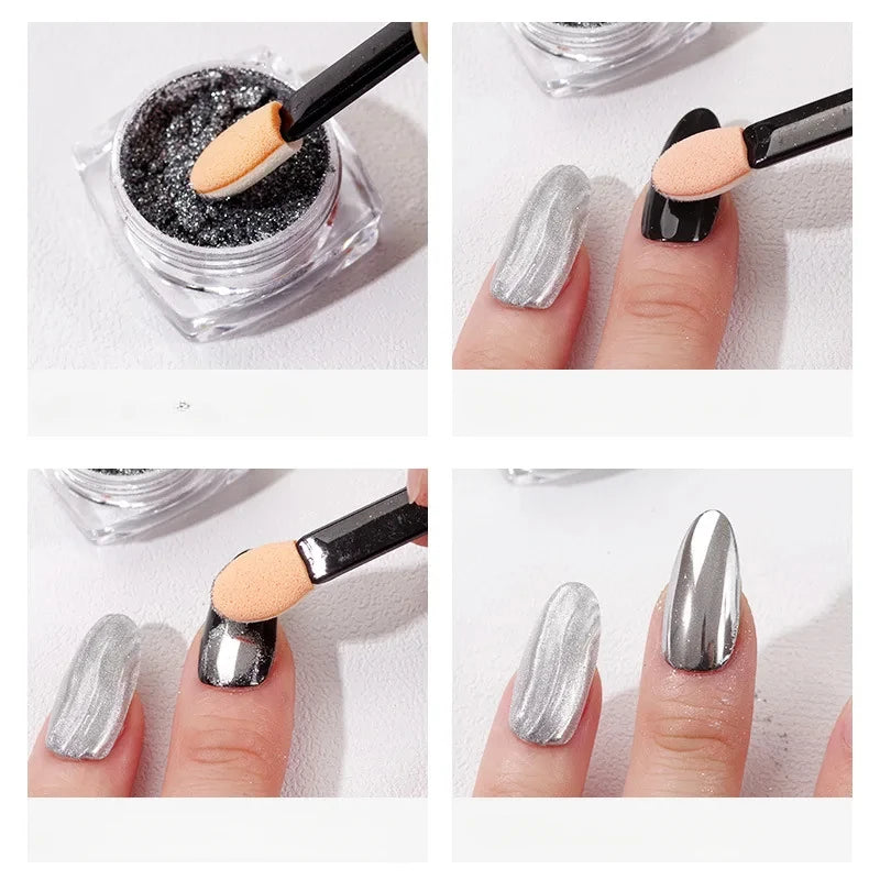 10/30/50/200/500/1000pcs Double Ended Sponge Nail Art Powder Brush Multifunctional Eyeshadow Brush Portable Makeup Manicure Tool Zpaxo