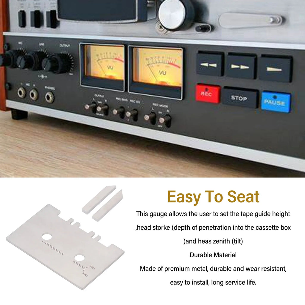Head Gauge Mechanical Alignment Silver Cassette Stainless Steel