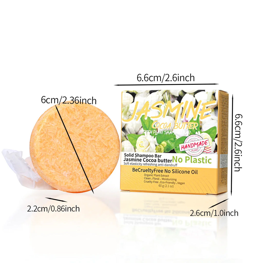Jasmine Scented Handmade Shampoo Solid Shampoo Stick Plant Essential Oil Soap Oil Control And Refreshing Soap Zpaxo