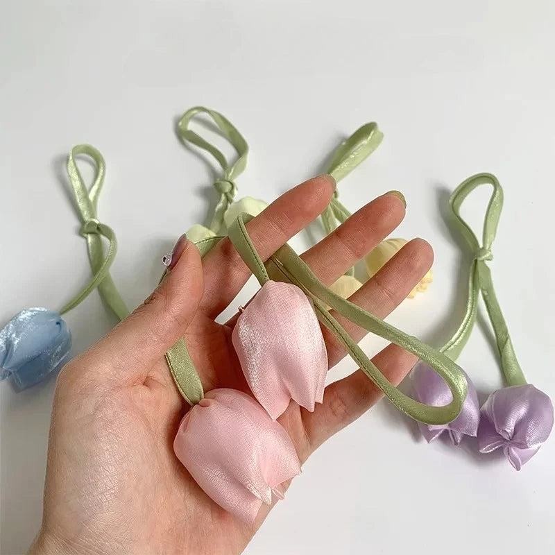 Tulip Bloom Fabric Flower DIY Clothing Accessories Hair Bag Apparel