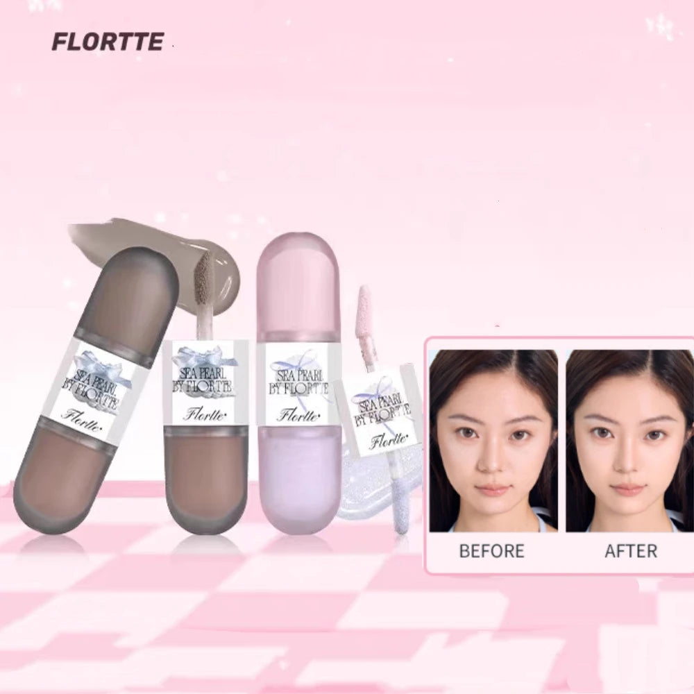 Flortte Liquid Contouring Sea pearl Double-end Highlighter Countour Light Shadow Shaping Concealer Shading Transferproof Makeup Zpaxo
