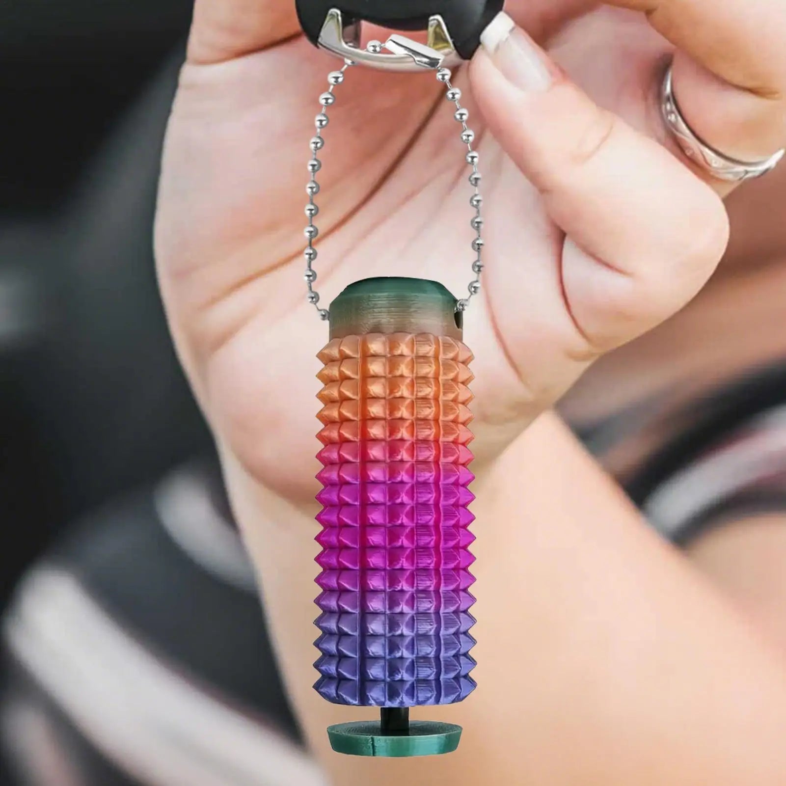 Fidget Keychain Spiky Sensory Toys Handheld Pocket Keyring For Sensory Stimulation Stress Management Teens Adults School Travel Zpaxo