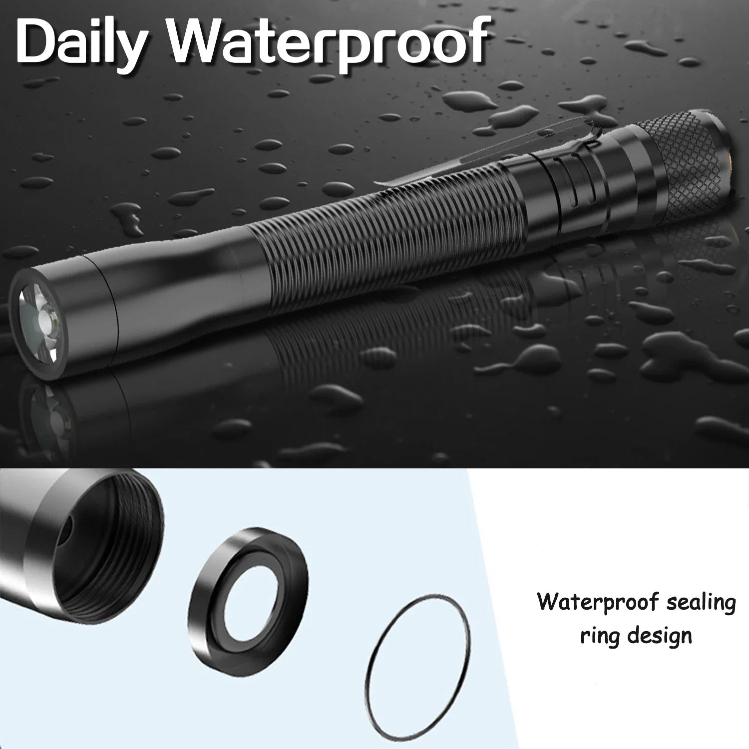POCKETMAN Mini LED Pen Flashlight – 600LM Waterproof Torch