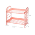 2 Layers Plastic Bathroom Storage Shelf Kitchen Countertop Organizer