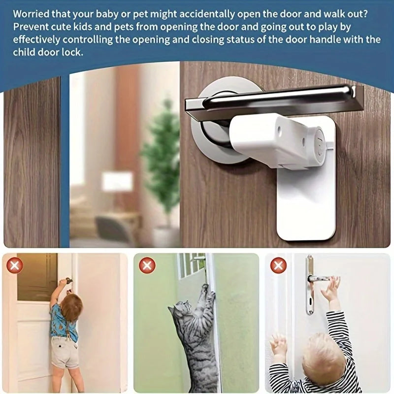 Child Safety Door Handle Locks – Baby & Pet Proof Lever Lock Child Safety Lock Zpaxo