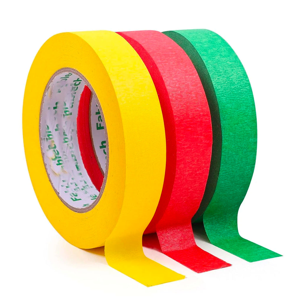 3-Roll Multi-Color Painters Masking Tape – Red Yellow Green Craft Masking Tape Zpaxo