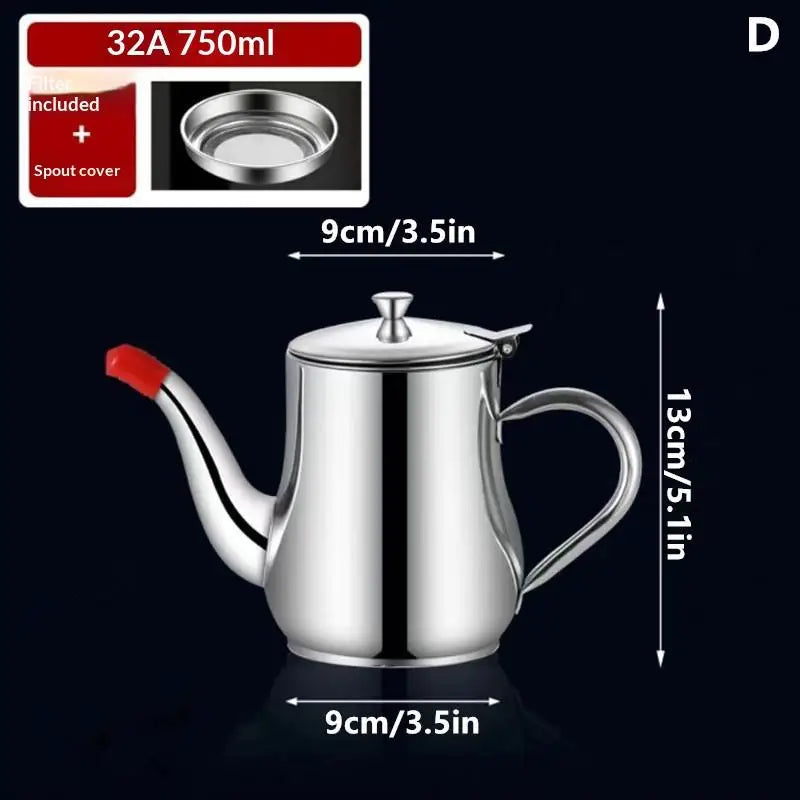 Filter Oil Pot Stainless Steel Household Leak-proof Wine Pot Pouring Oil Bottle Seasoning Tank Kitchen Supplies Oz Pot Oil Tank Zpaxo D
