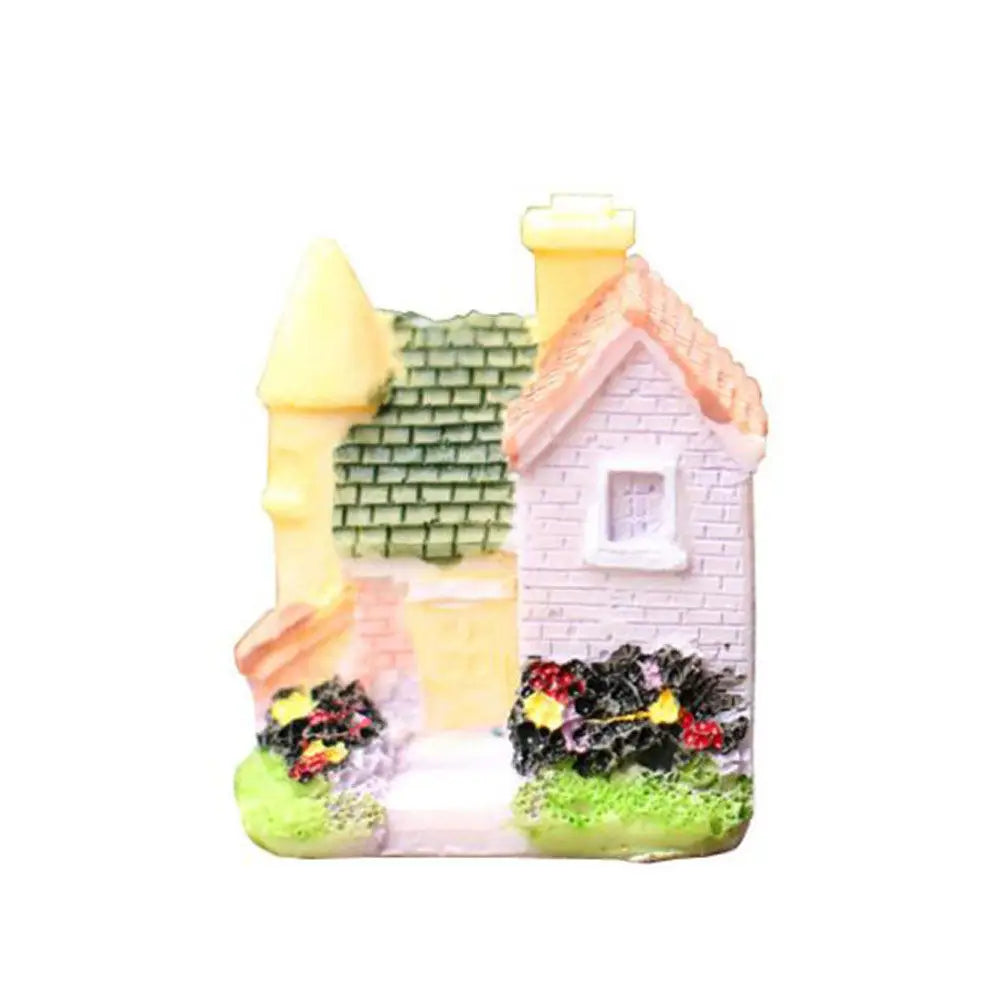 Mini Resin House Creative Micro Landscape Decor for Succulent Moss Bonsai Garden Plant Ornaments Artificial Miniature Landscape