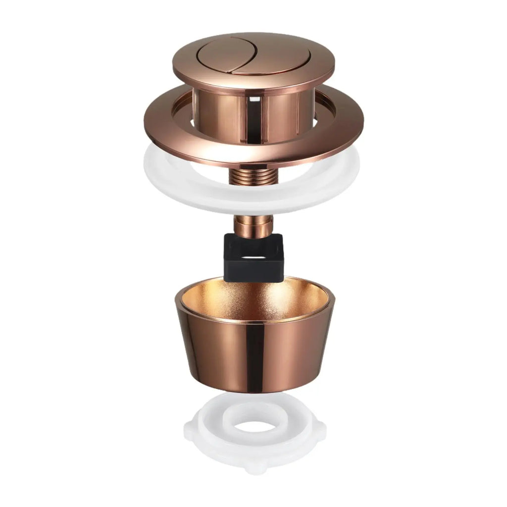 Toilet Flush Valves Fitting Flusher Double Push Toilet Tank Button Accessory Water Saving Flush Valve Fitting for Home Bathroom Zpaxo Rose Gold