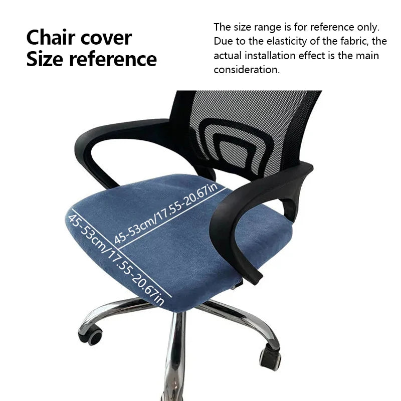 1Pc Velvet Office Chair Cover Computer Swivel Seat Cover Modern Elastic Chair Slip Washable Slipcovers Removable Dust Cover Zpaxo